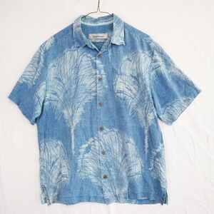 Tommy Bahama Shirt Mens Medium Silk Hawaiian Resort Casual Button Short Sleeve